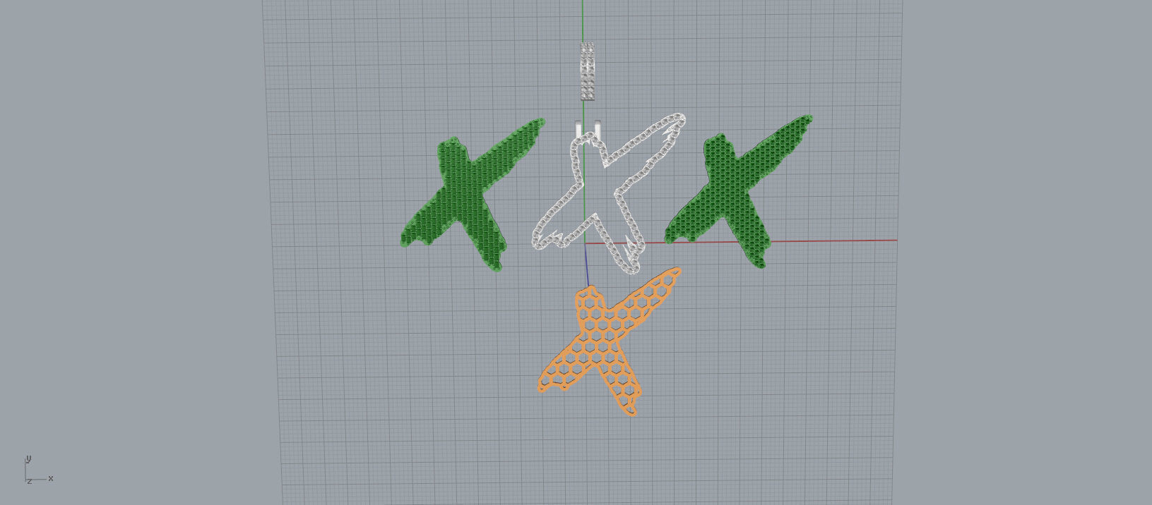 X PAVE LETTER FONT 2 Options 3D print model_13