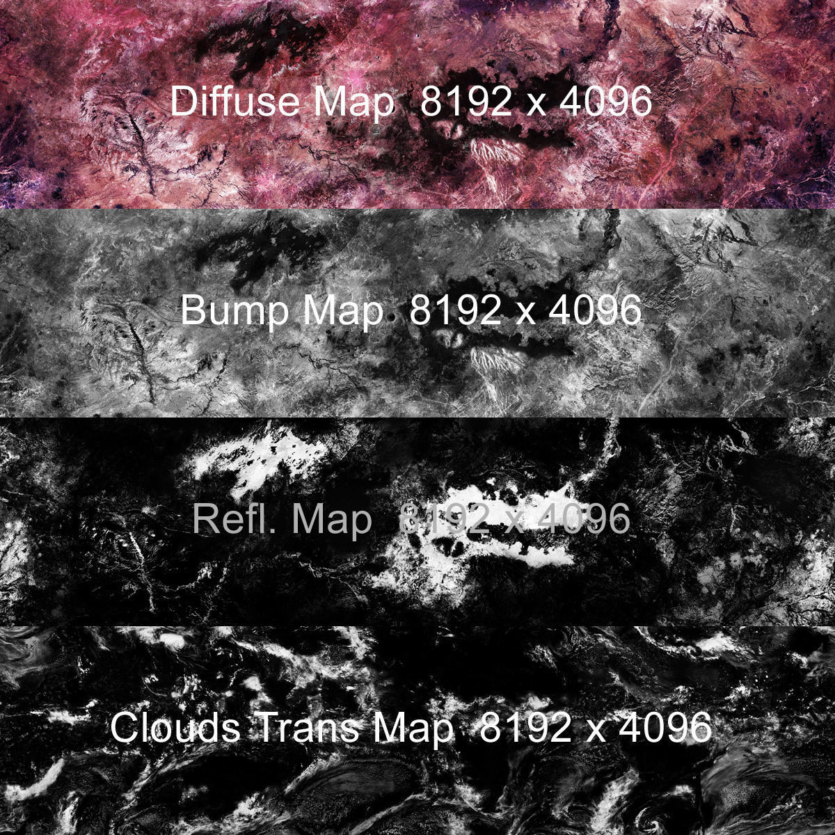 Purple Planet with Moon - Alien Planet 8k Low-poly 3D model_12