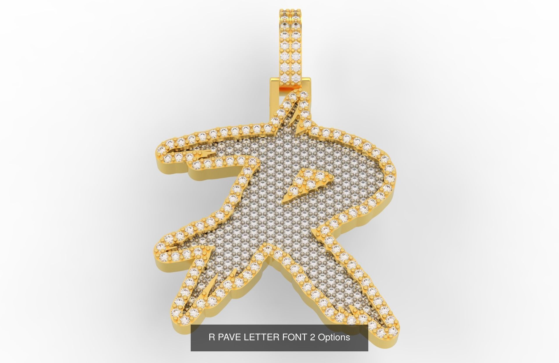 A-Z PAVE LETTER FONT 2 Options 3D Model Collection_20