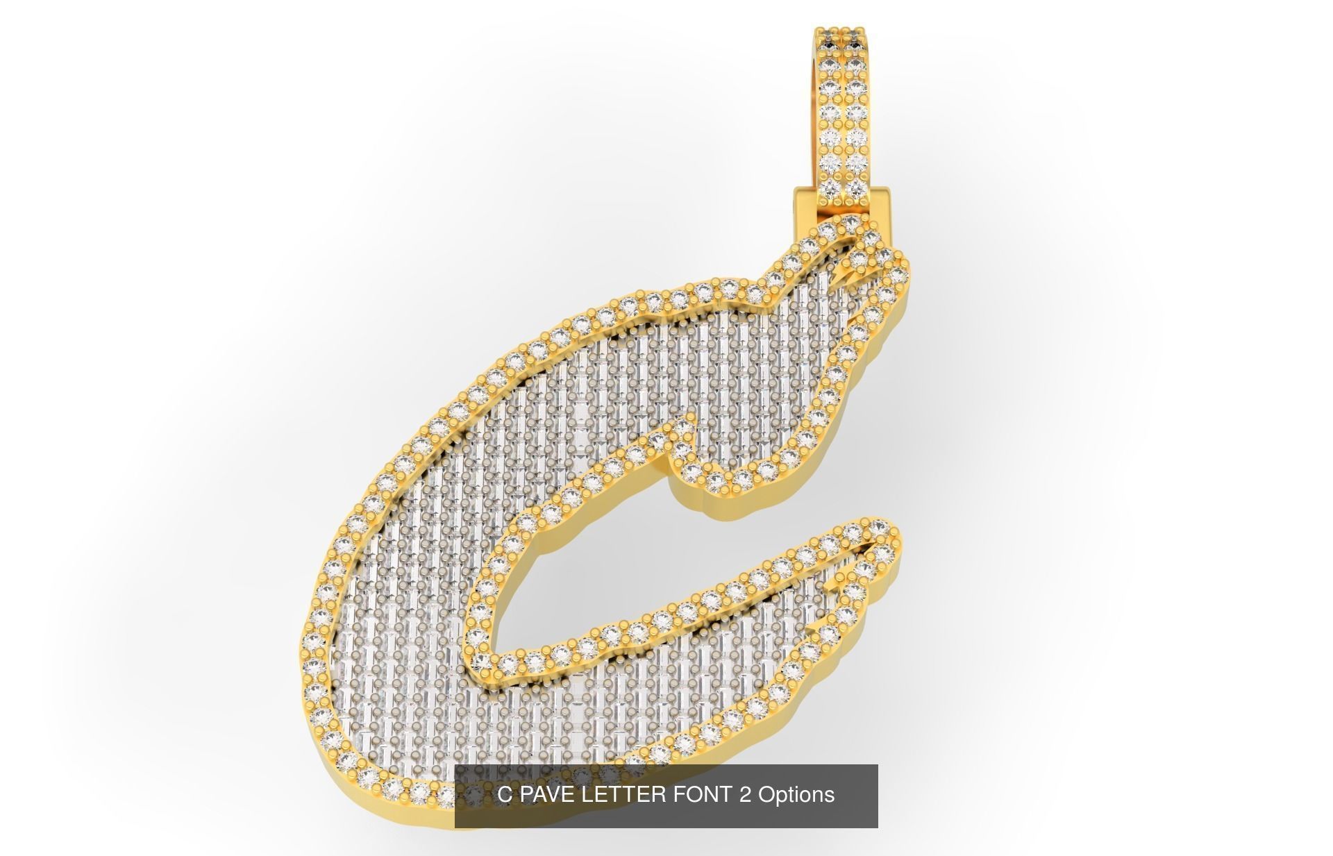 A-Z PAVE LETTER FONT 2 Options 3D Model Collection_5