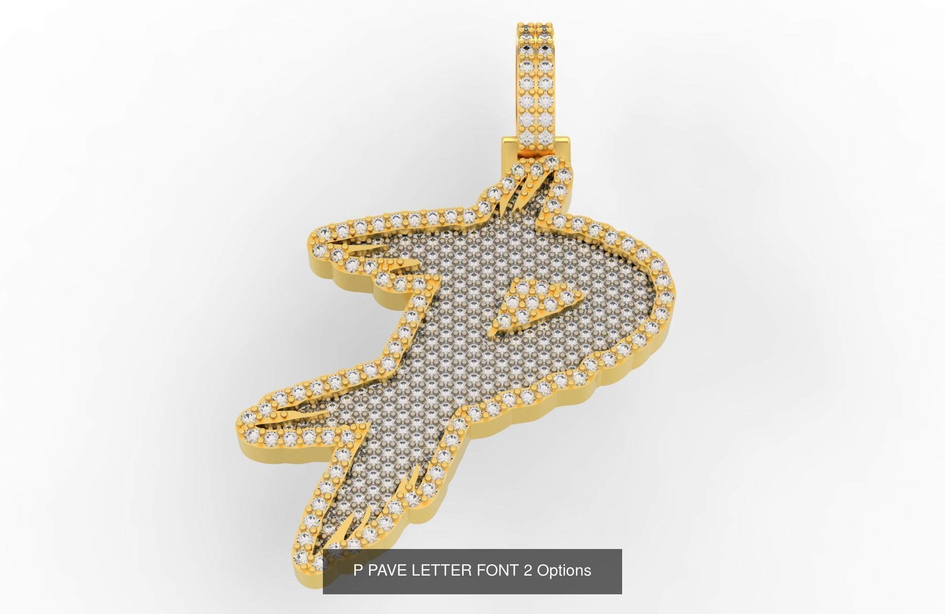 A-Z PAVE LETTER FONT 2 Options 3D Model Collection_18