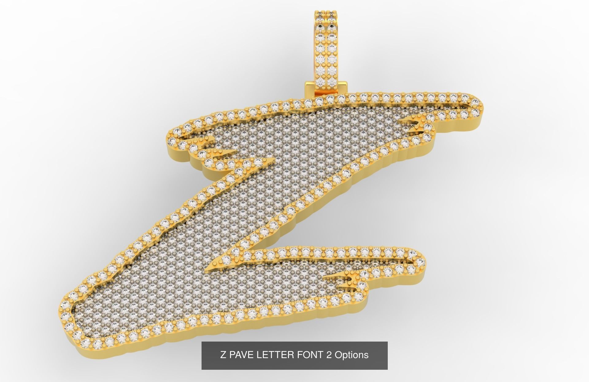 A-Z PAVE LETTER FONT 2 Options 3D Model Collection_28
