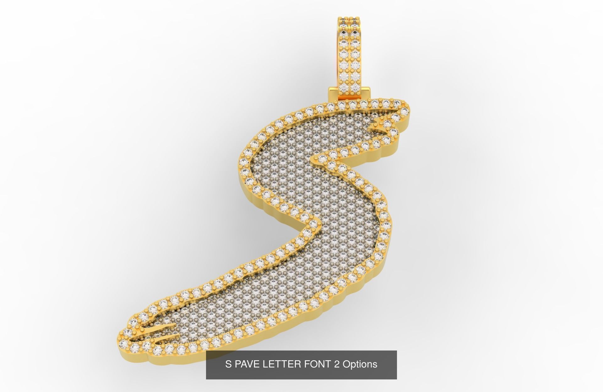 A-Z PAVE LETTER FONT 2 Options 3D Model Collection_21