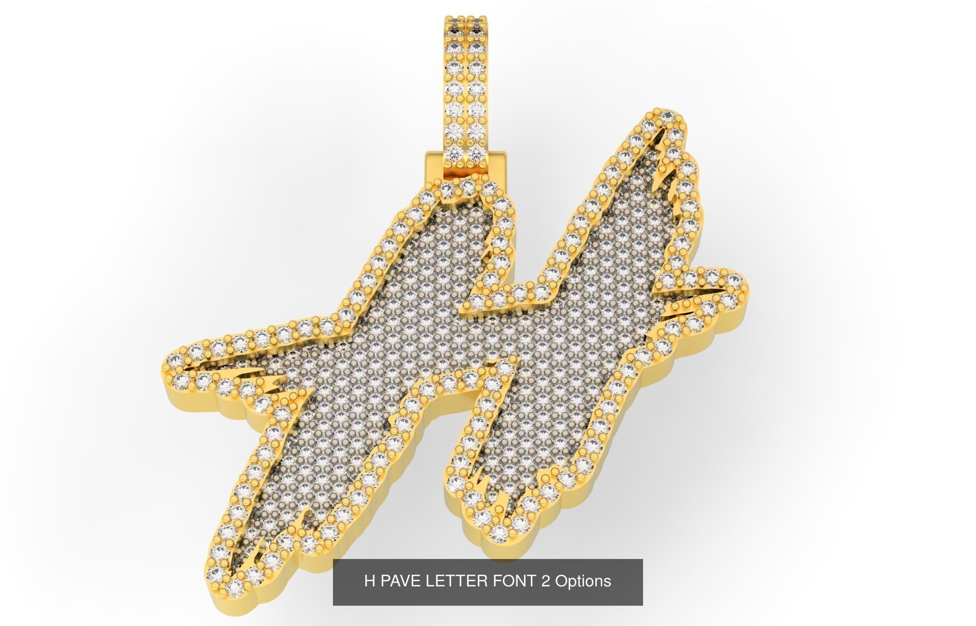 A-Z PAVE LETTER FONT 2 Options 3D Model Collection_10