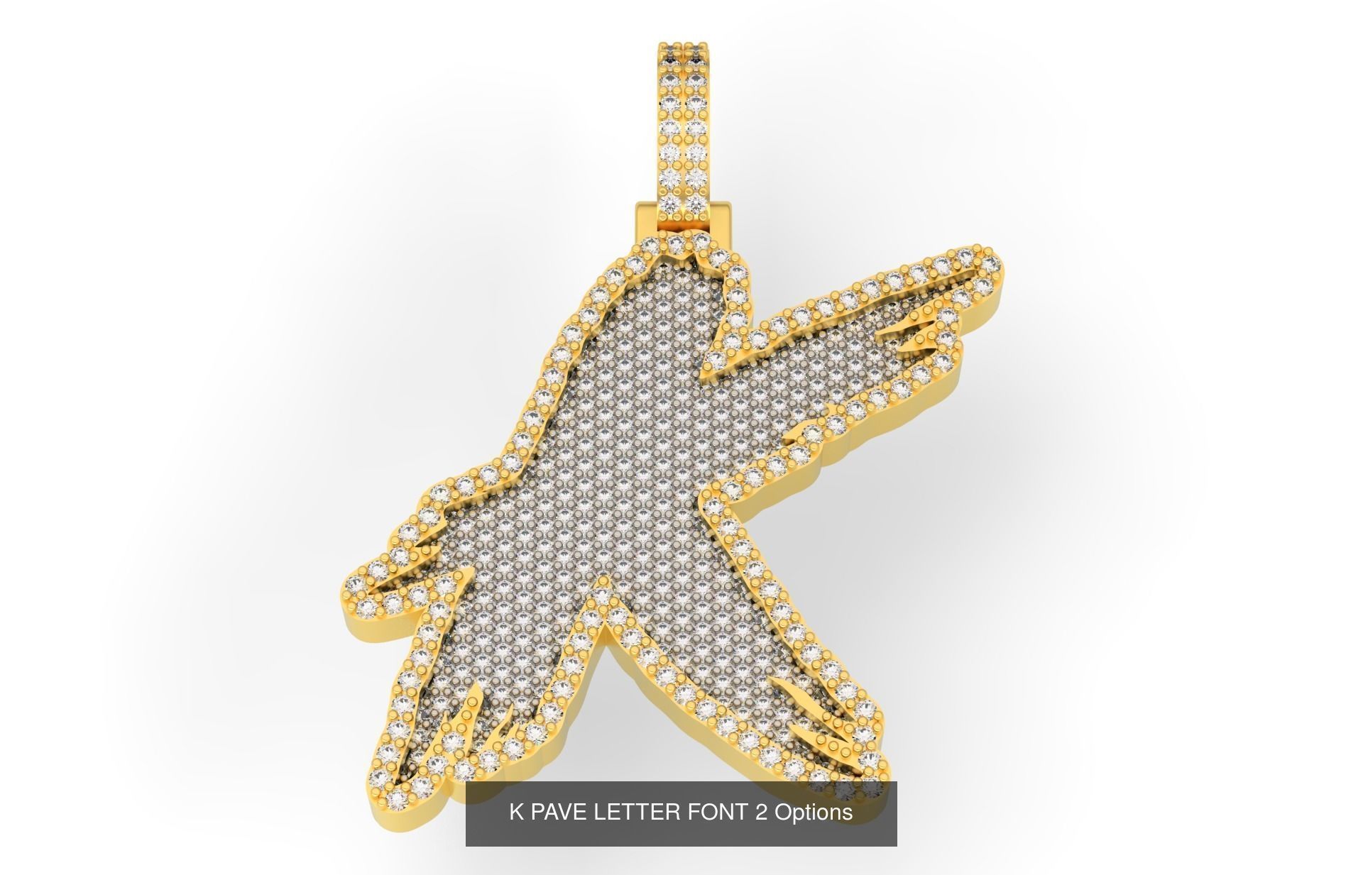 A-Z PAVE LETTER FONT 2 Options 3D Model Collection_13