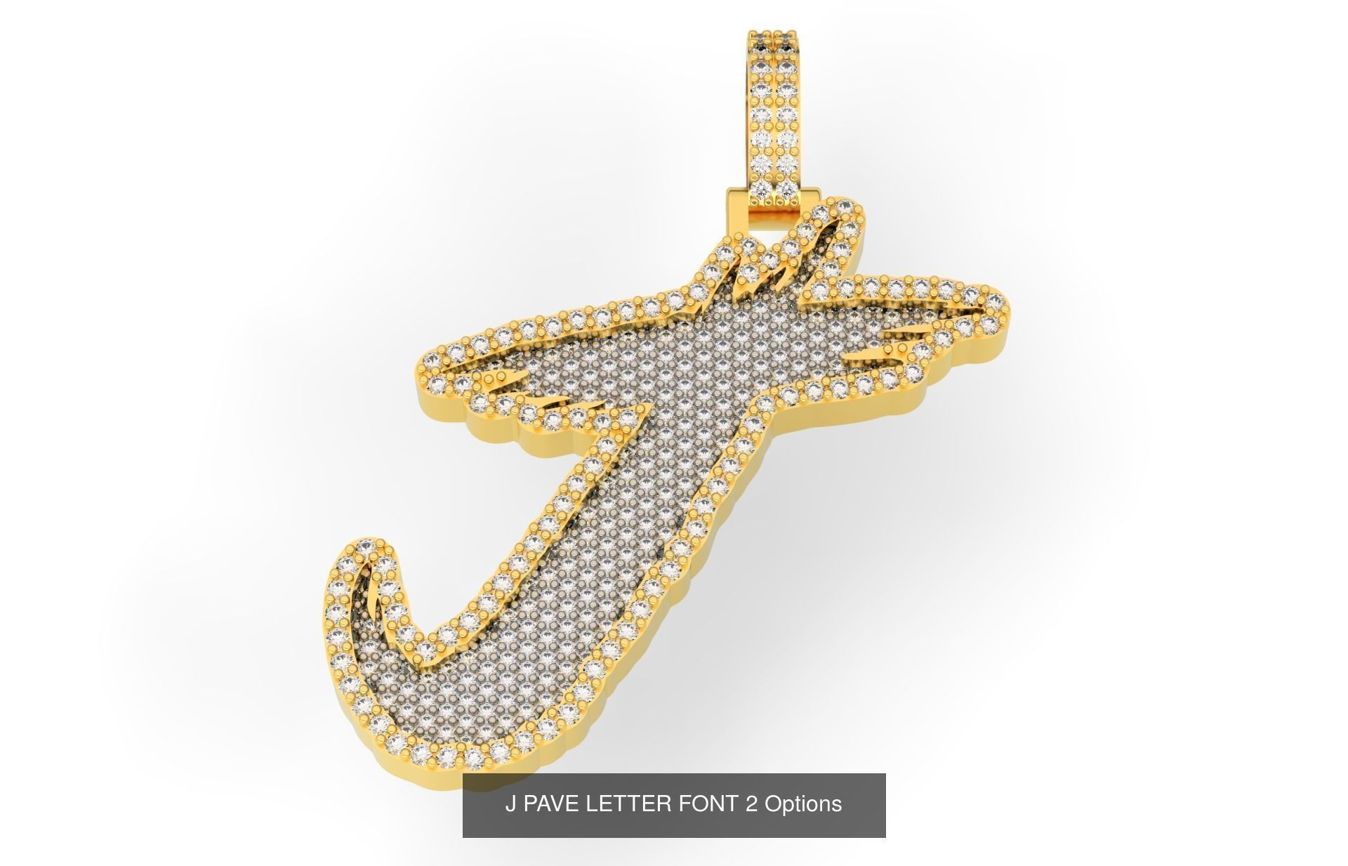 A-Z PAVE LETTER FONT 2 Options 3D Model Collection_12