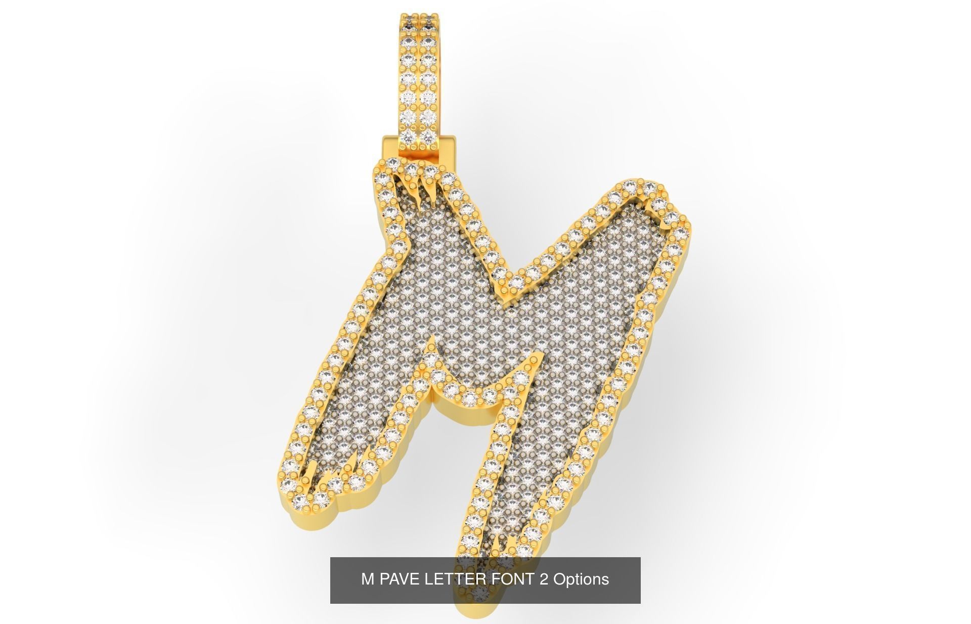 A-Z PAVE LETTER FONT 2 Options 3D Model Collection_15