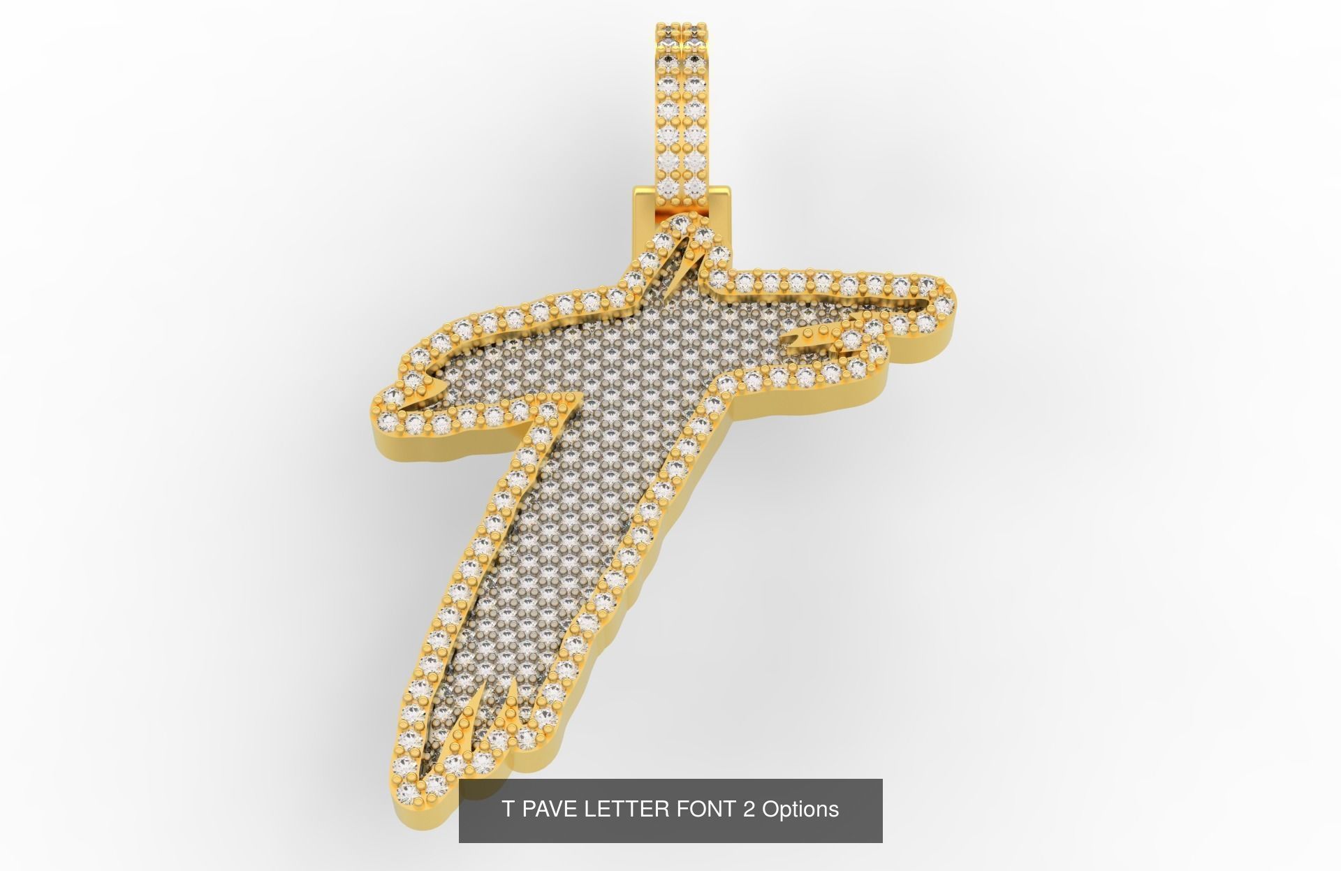 A-Z PAVE LETTER FONT 2 Options 3D Model Collection_22