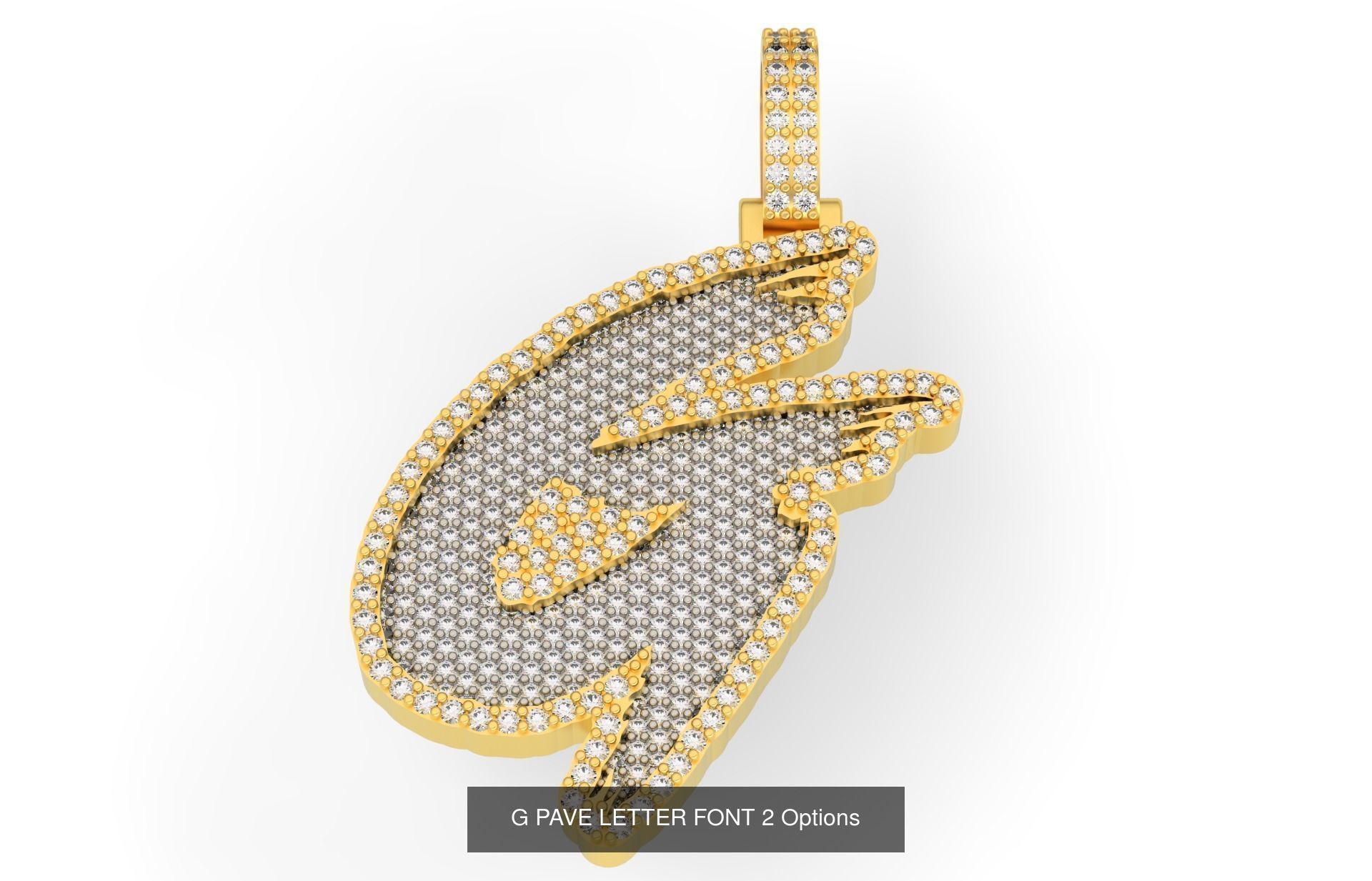 A-Z PAVE LETTER FONT 2 Options 3D Model Collection_9