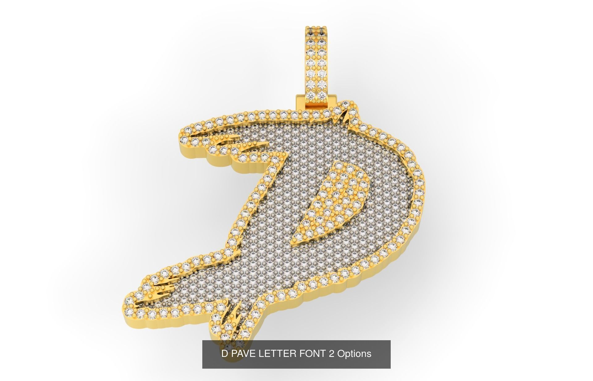 A-Z PAVE LETTER FONT 2 Options 3D Model Collection_6