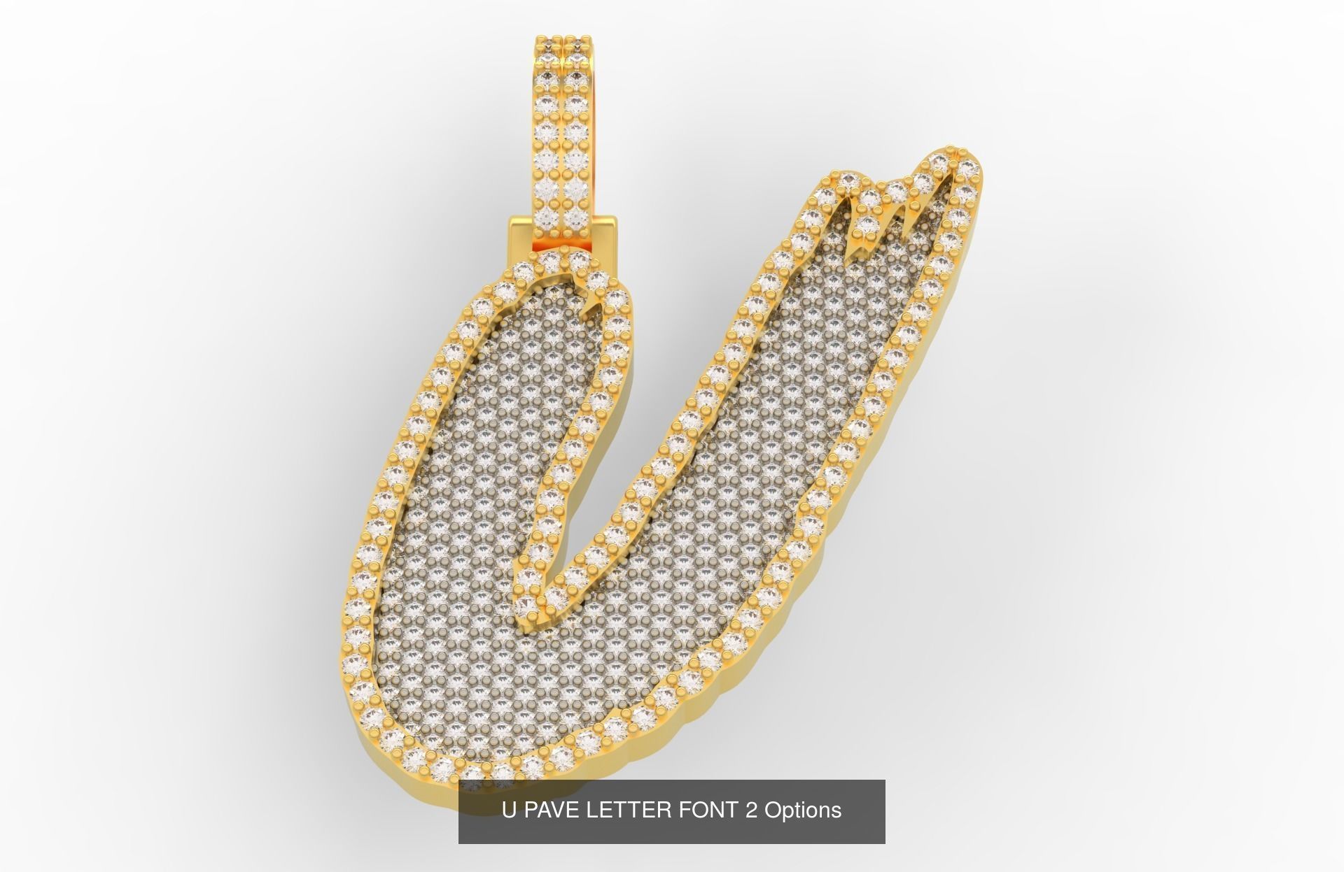 A-Z PAVE LETTER FONT 2 Options 3D Model Collection_23