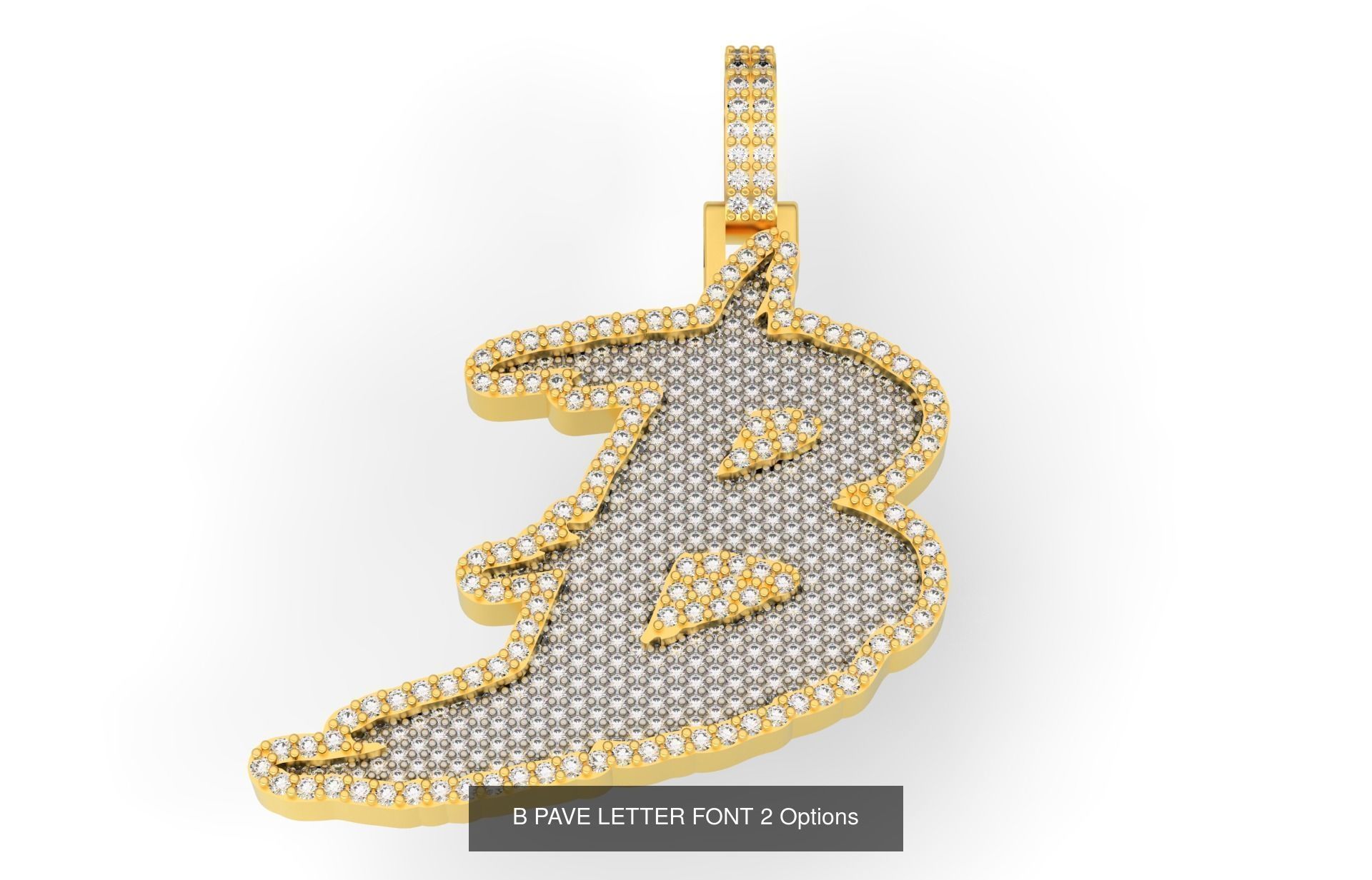 A-Z PAVE LETTER FONT 2 Options 3D Model Collection_4