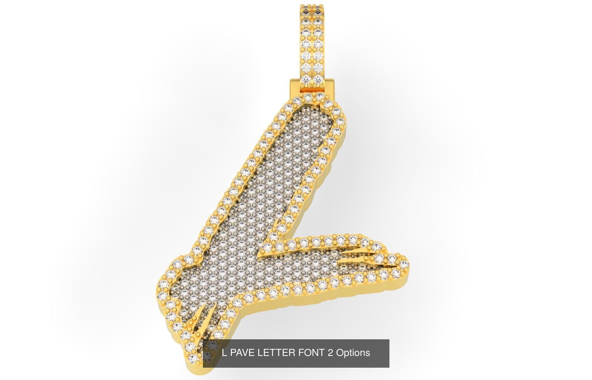 A-Z PAVE LETTER FONT 2 Options 3D Model Collection_14