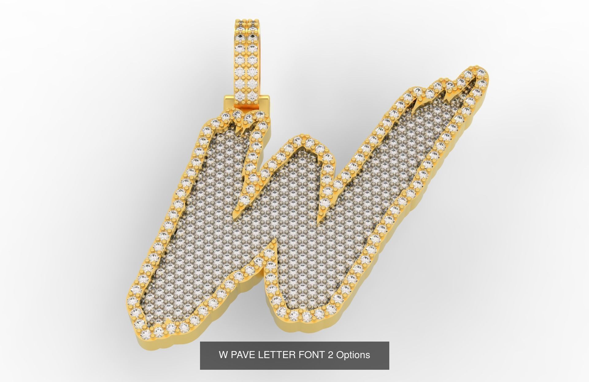 A-Z PAVE LETTER FONT 2 Options 3D Model Collection_25