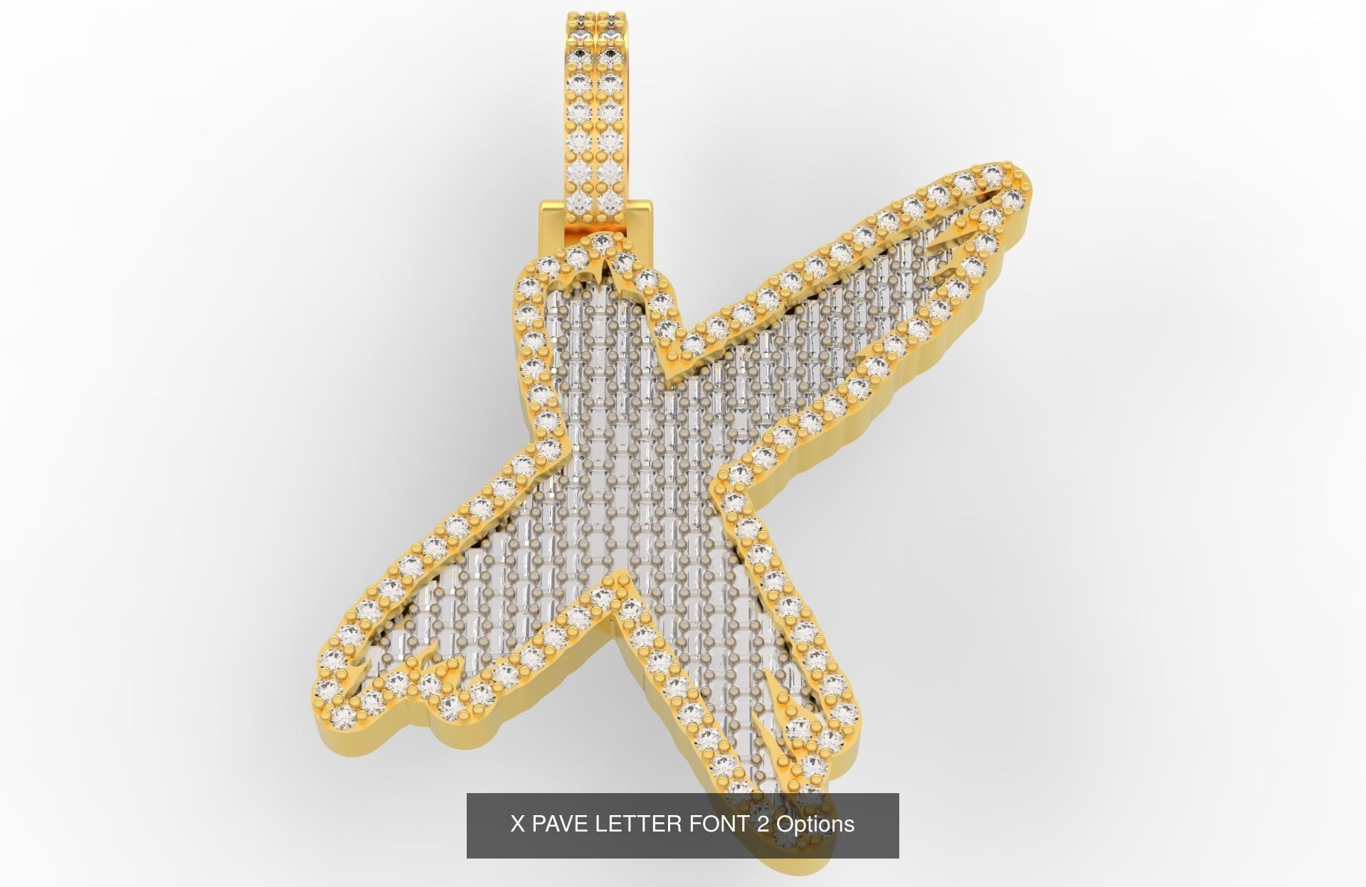 A-Z PAVE LETTER FONT 2 Options 3D Model Collection_26