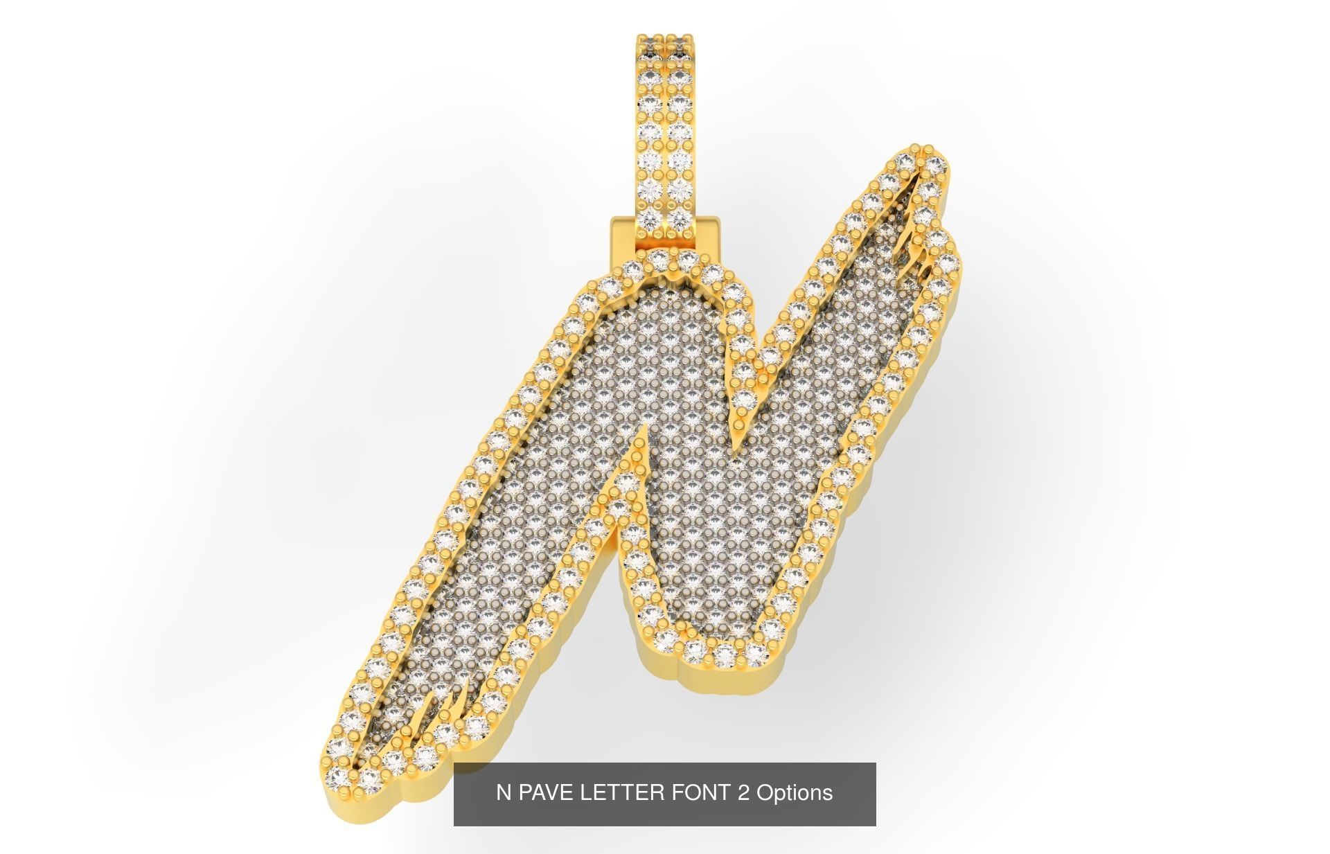 A-Z PAVE LETTER FONT 2 Options 3D Model Collection_16