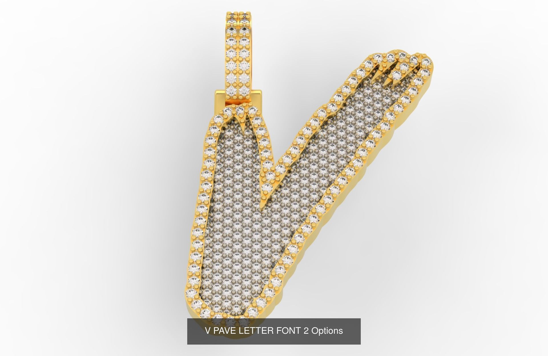 A-Z PAVE LETTER FONT 2 Options 3D Model Collection_24