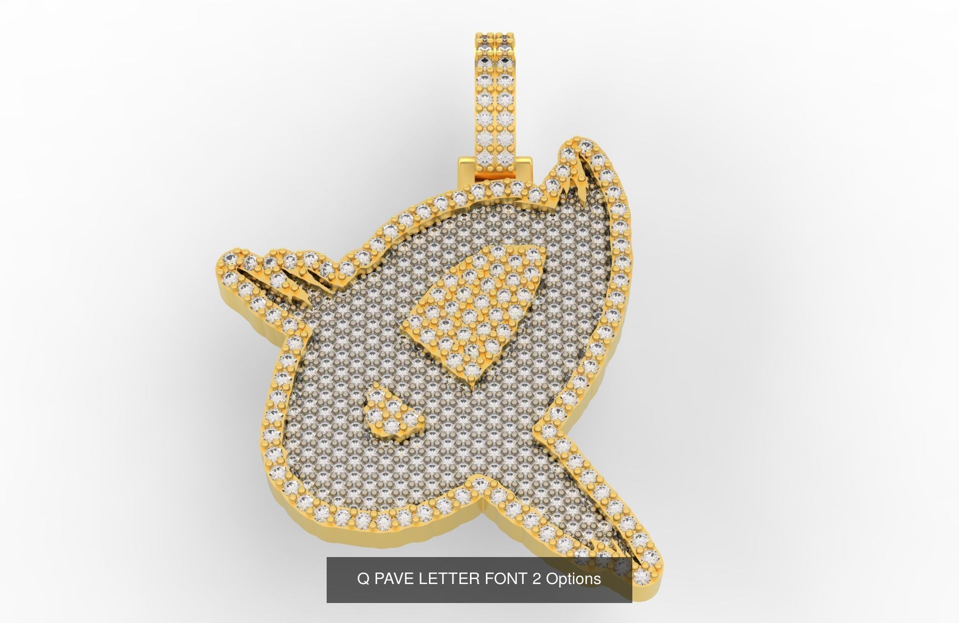 A-Z PAVE LETTER FONT 2 Options 3D Model Collection_19