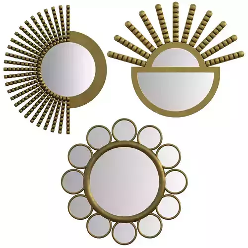 Peruvian wall mirrors - set 1 3D model