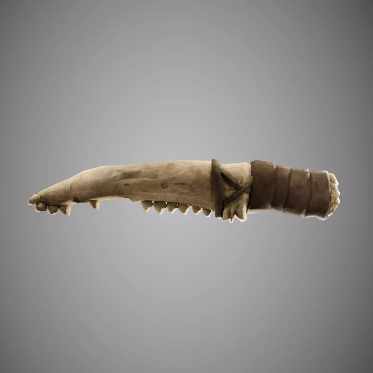 Bone Knife Low-poly 3D model_0