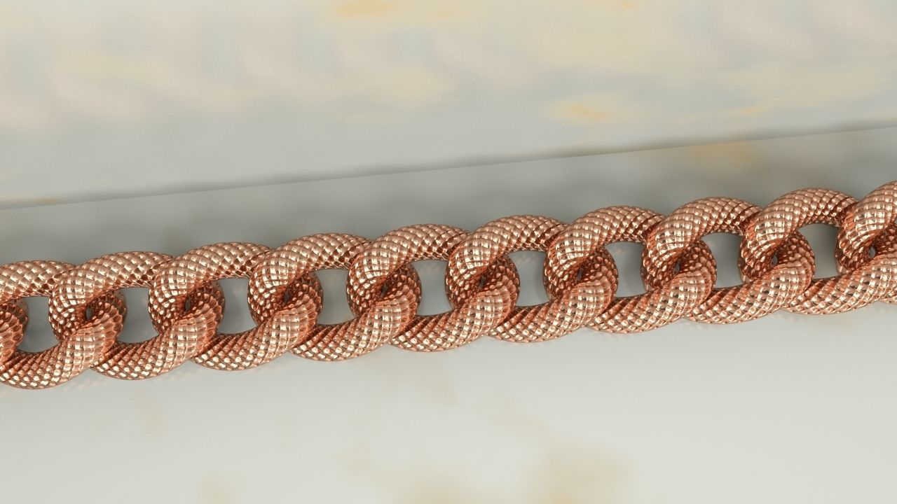 Dragon Pattern Cuban Chain Link Necklace 3D print model_1