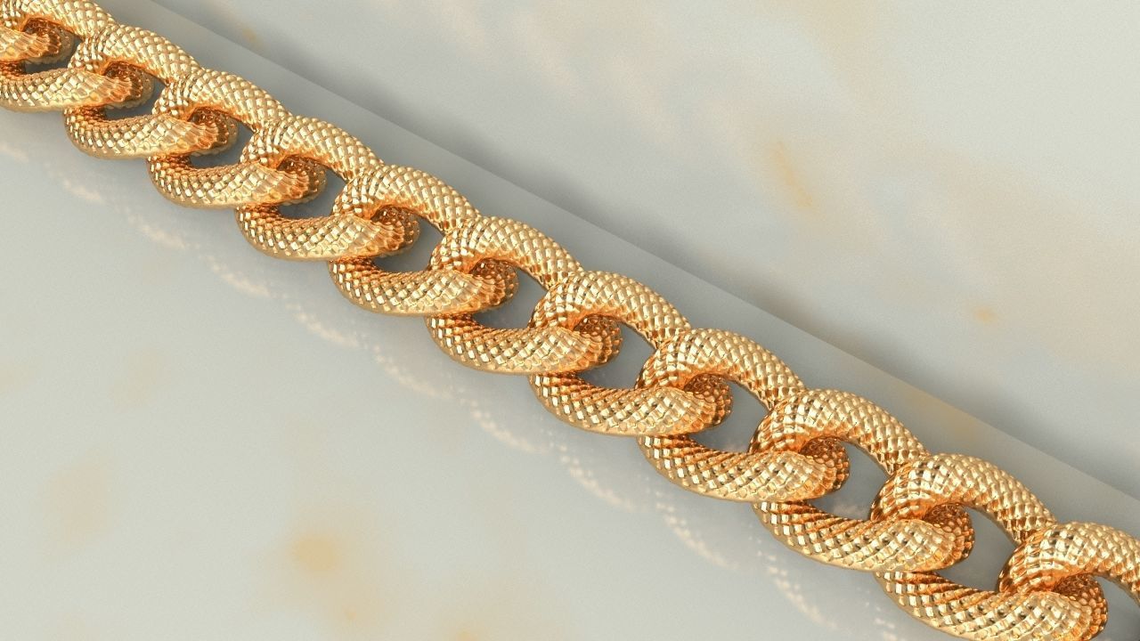 Dragon Pattern Cuban Chain Link Necklace 3D print model_4