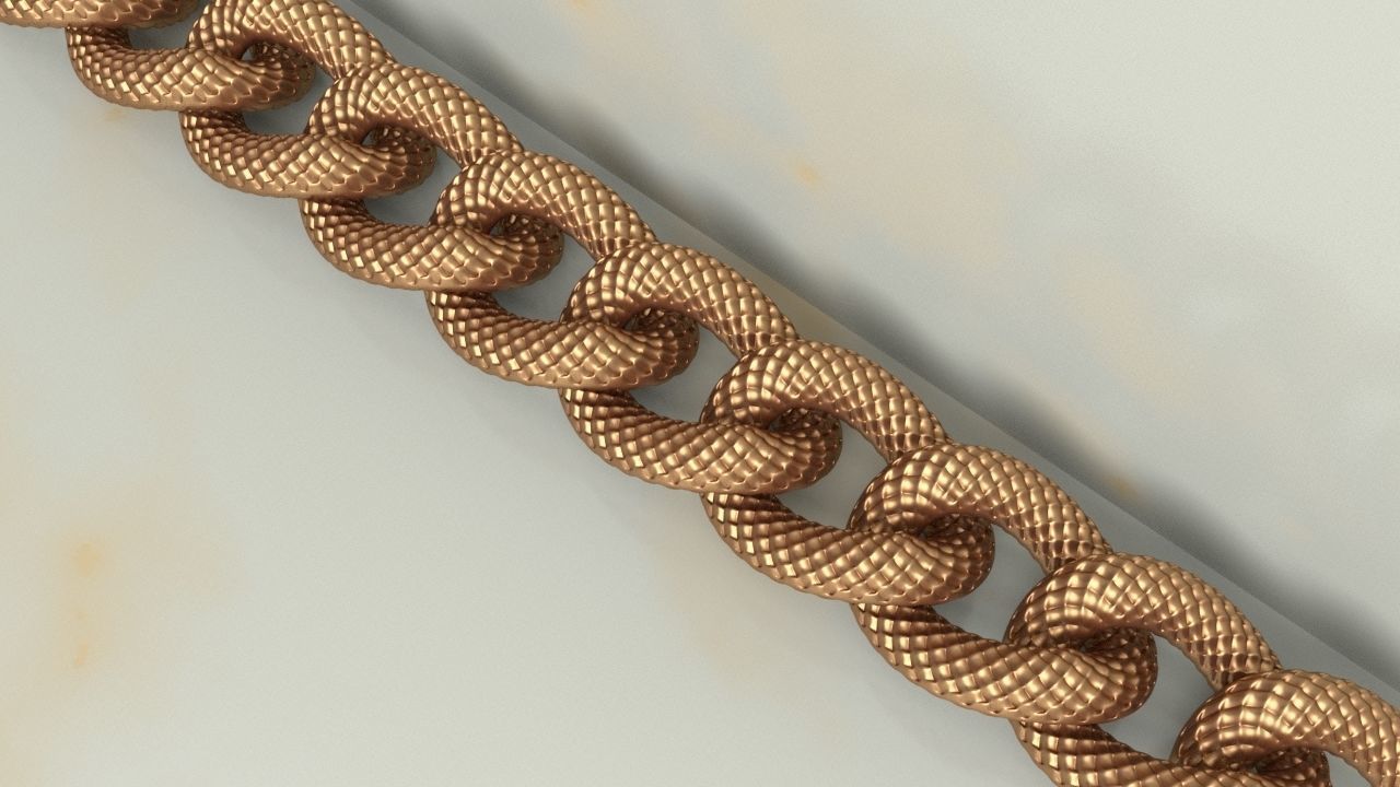 Dragon Pattern Cuban Chain Link Necklace 3D print model_3