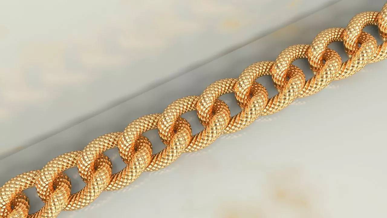 Dragon Pattern Cuban Chain Link Necklace 3D print model_0