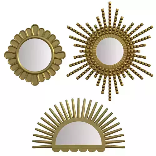Peruvian wall mirrors - set 2 3D model