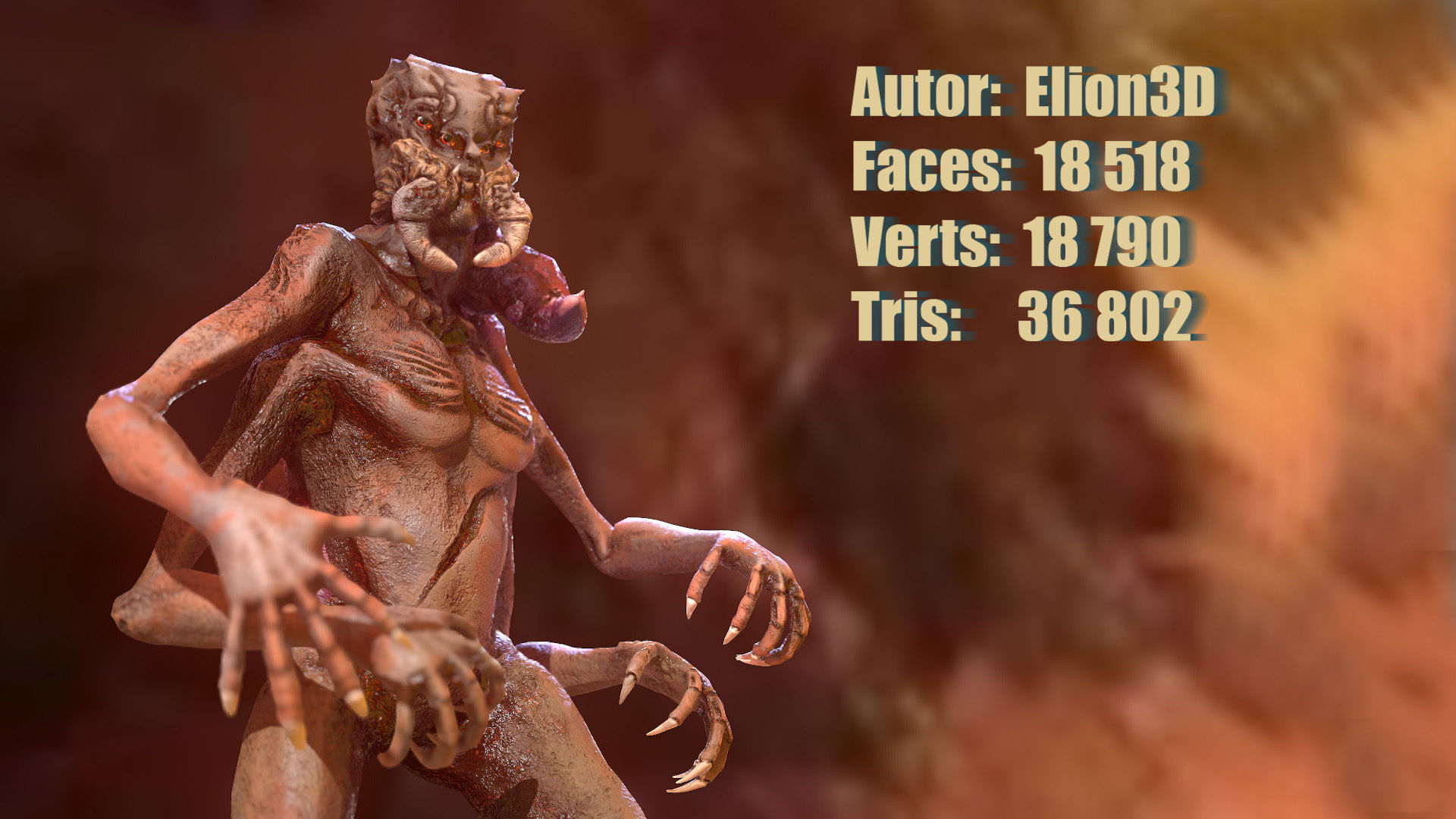 Spider Mutant Low Poly model Game Ready Low-poly 3D model_3