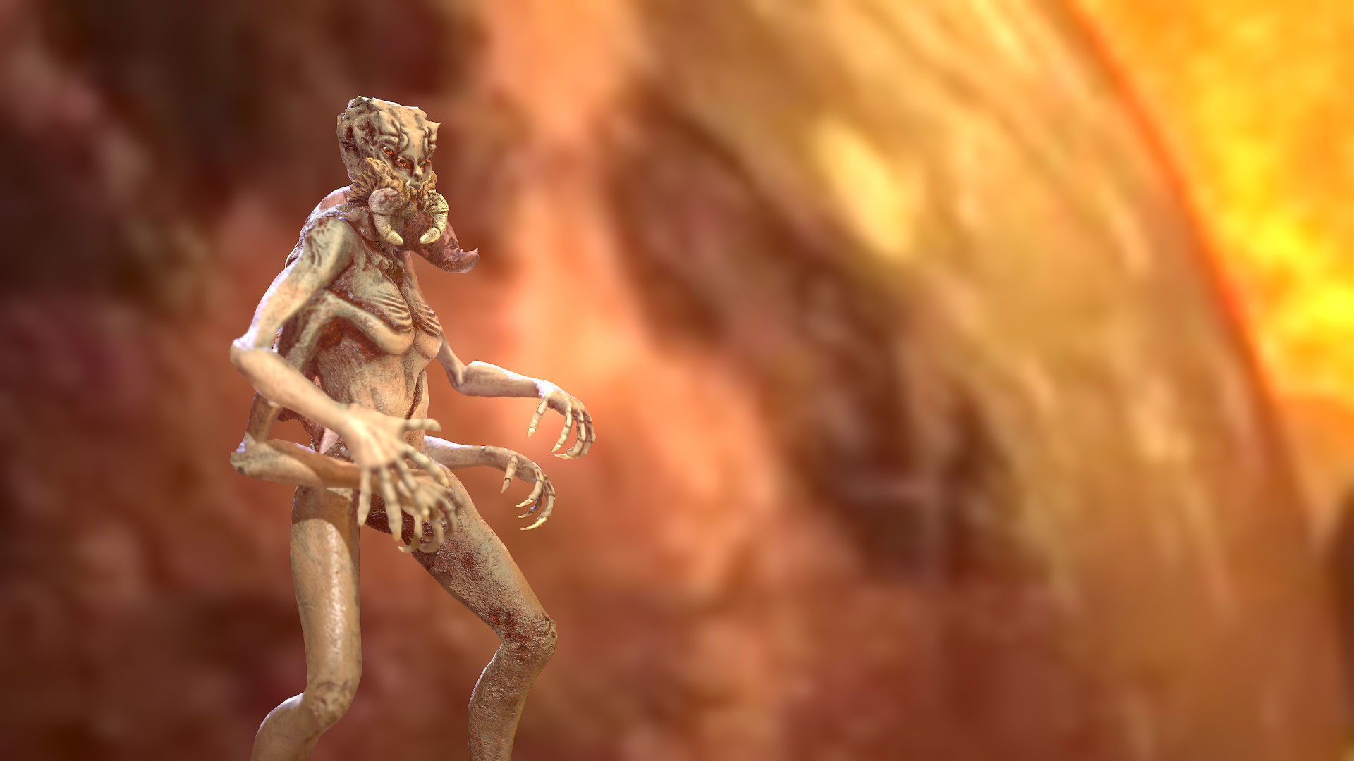 Spider Mutant Low Poly model Game Ready Low-poly 3D model_6