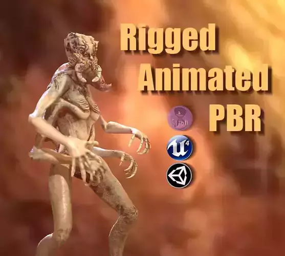 Spider Mutant Low Poly model Game Ready