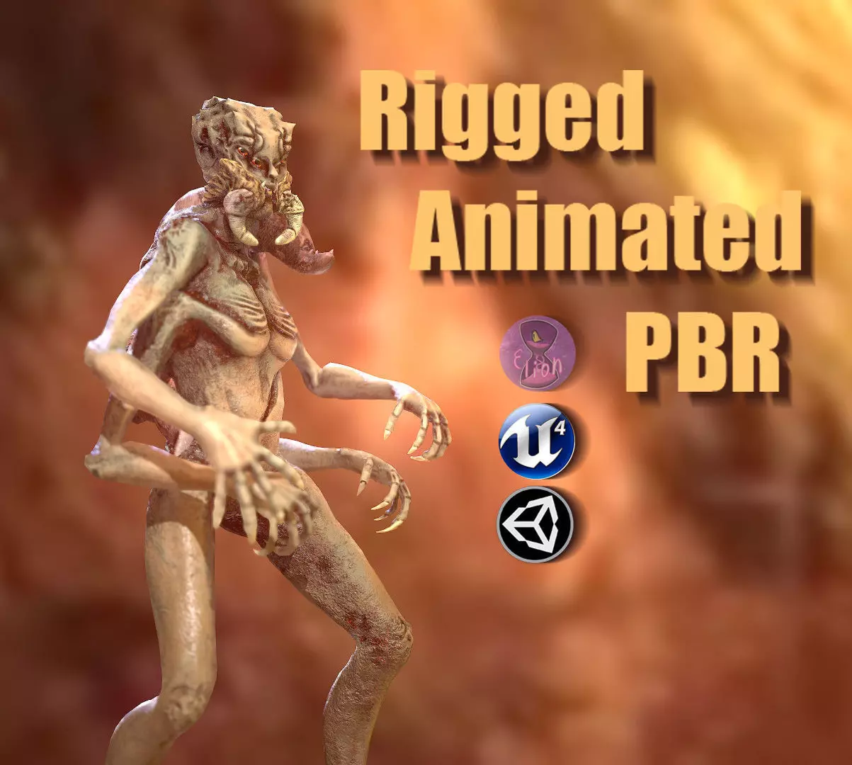 Spider Mutant Low Poly model Game Ready Low-poly 3D model_0