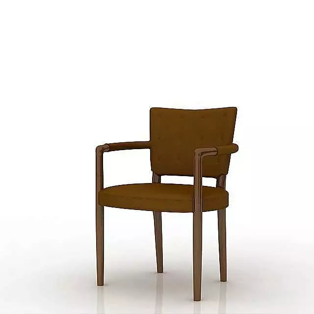 Brown Padded Chair 3D model