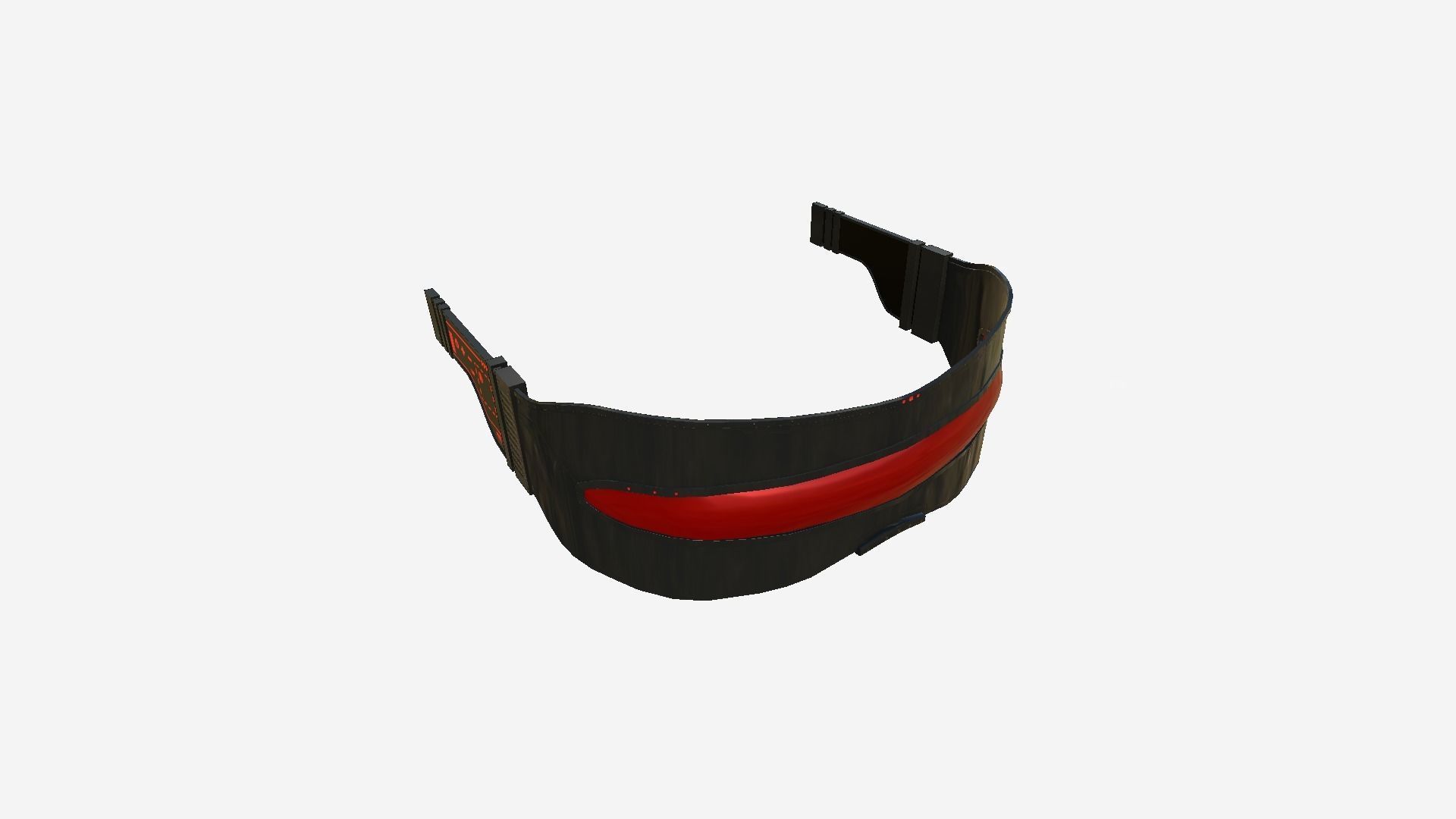 SciFi Glasses I01 Black Red - Character Design Fashion Low-poly 3D model_4