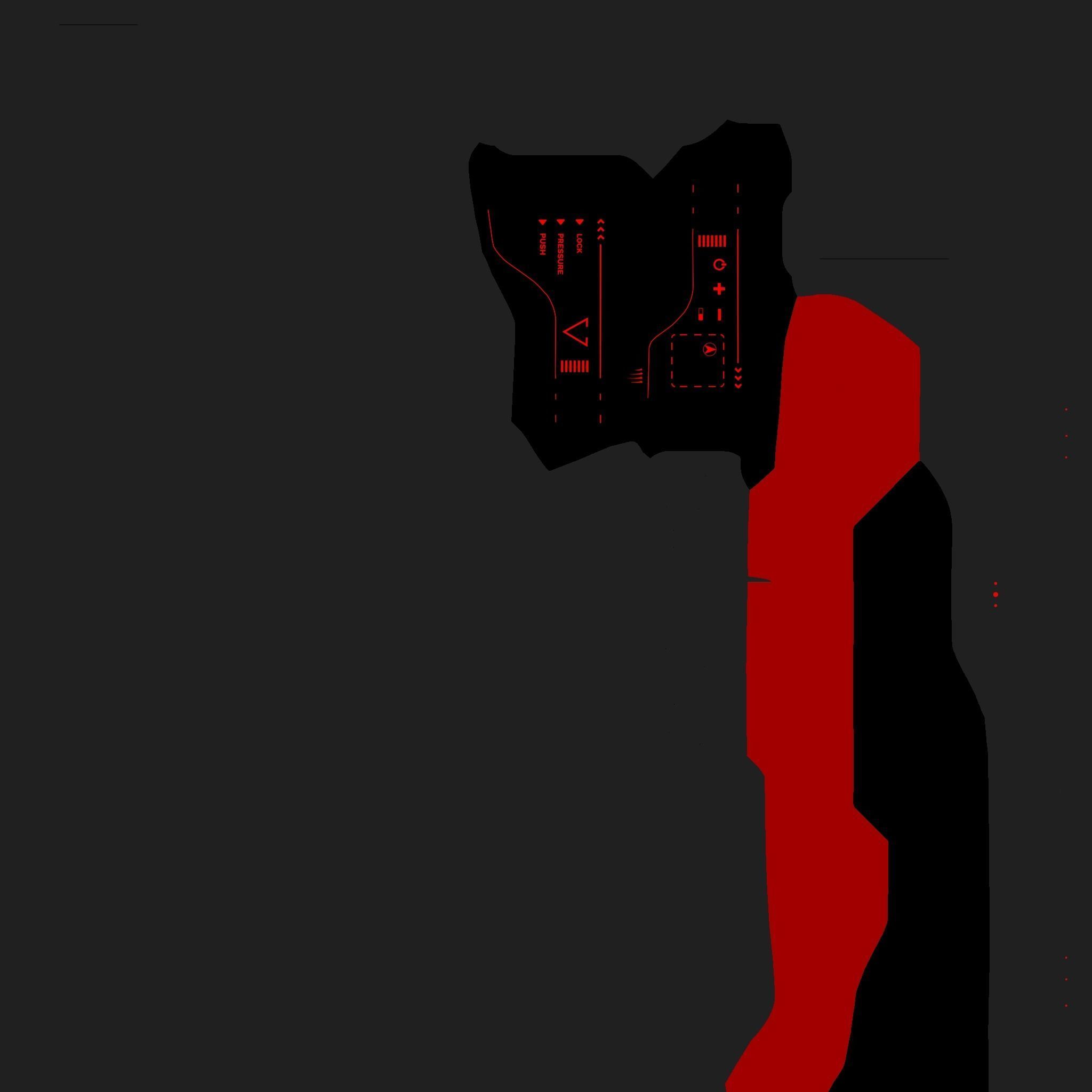 SciFi Glasses I01 Black Red - Character Design Fashion Low-poly 3D model_17