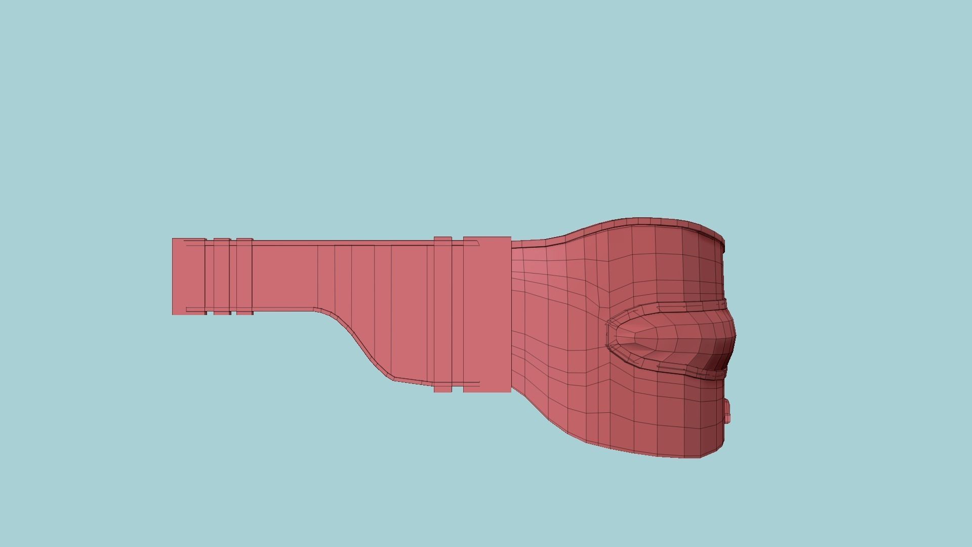 SciFi Glasses I01 Black Red - Character Design Fashion Low-poly 3D model_14