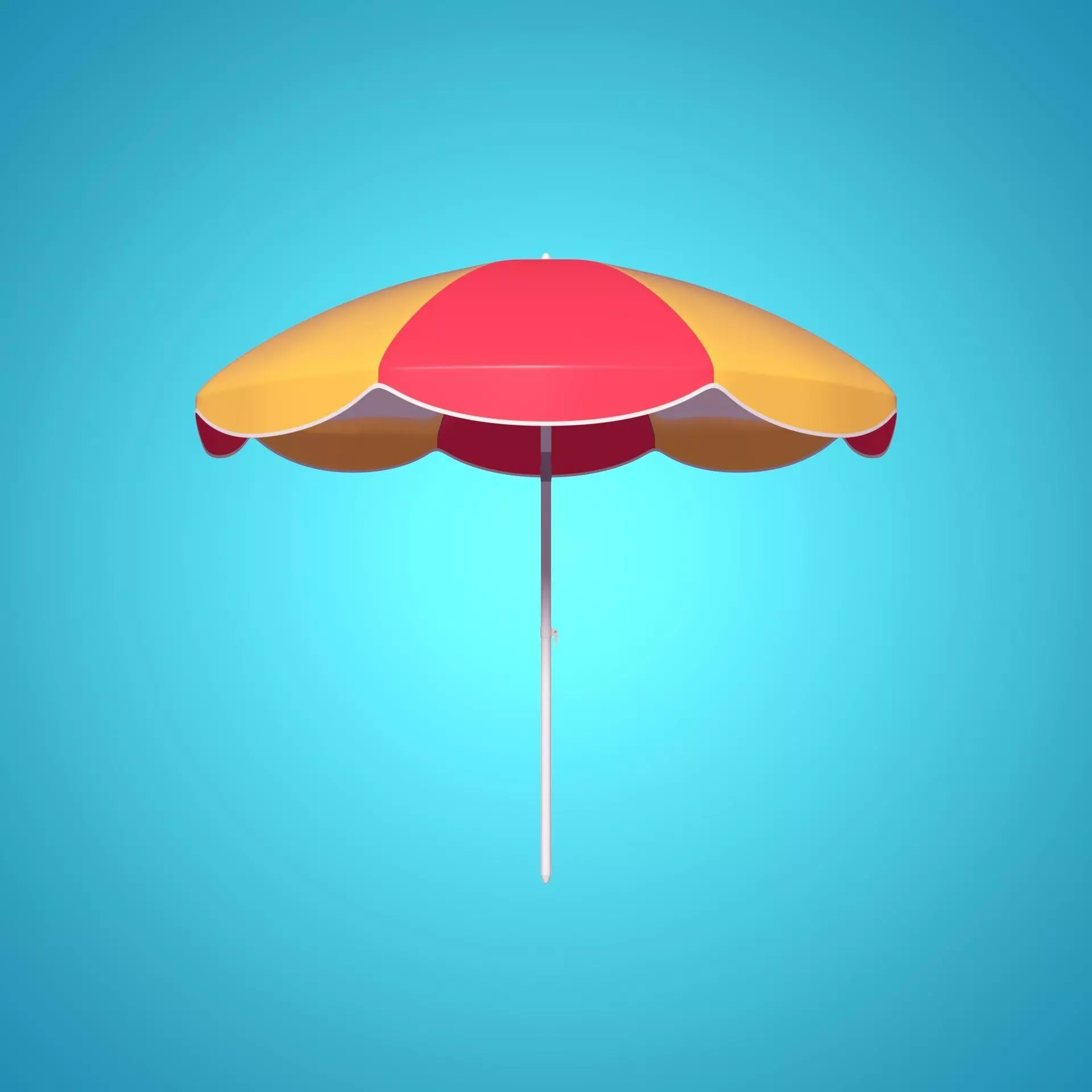 Beach Parasol Low-poly 3D model
