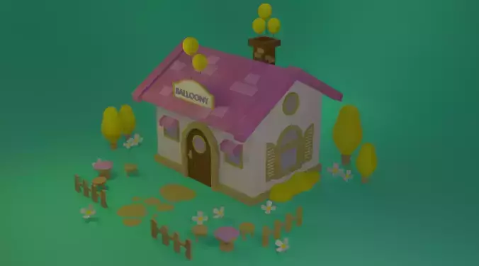 house with trees and flowers