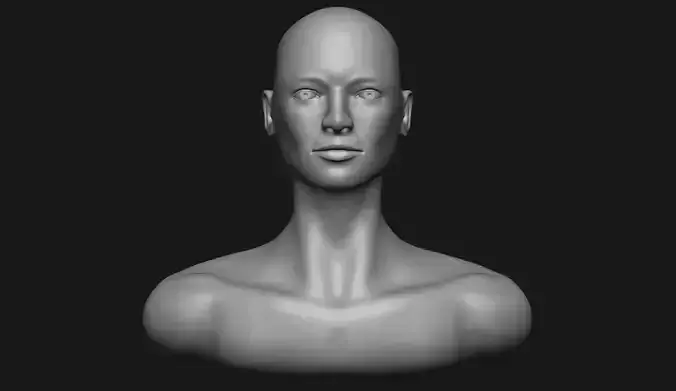 Female Head 3D Model Base Mesh Low-poly 3D model
