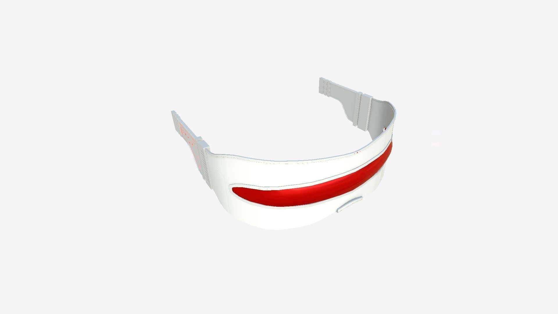 SciFi Glasses I02 White Red - Character Design Fashion Low-poly 3D model_4