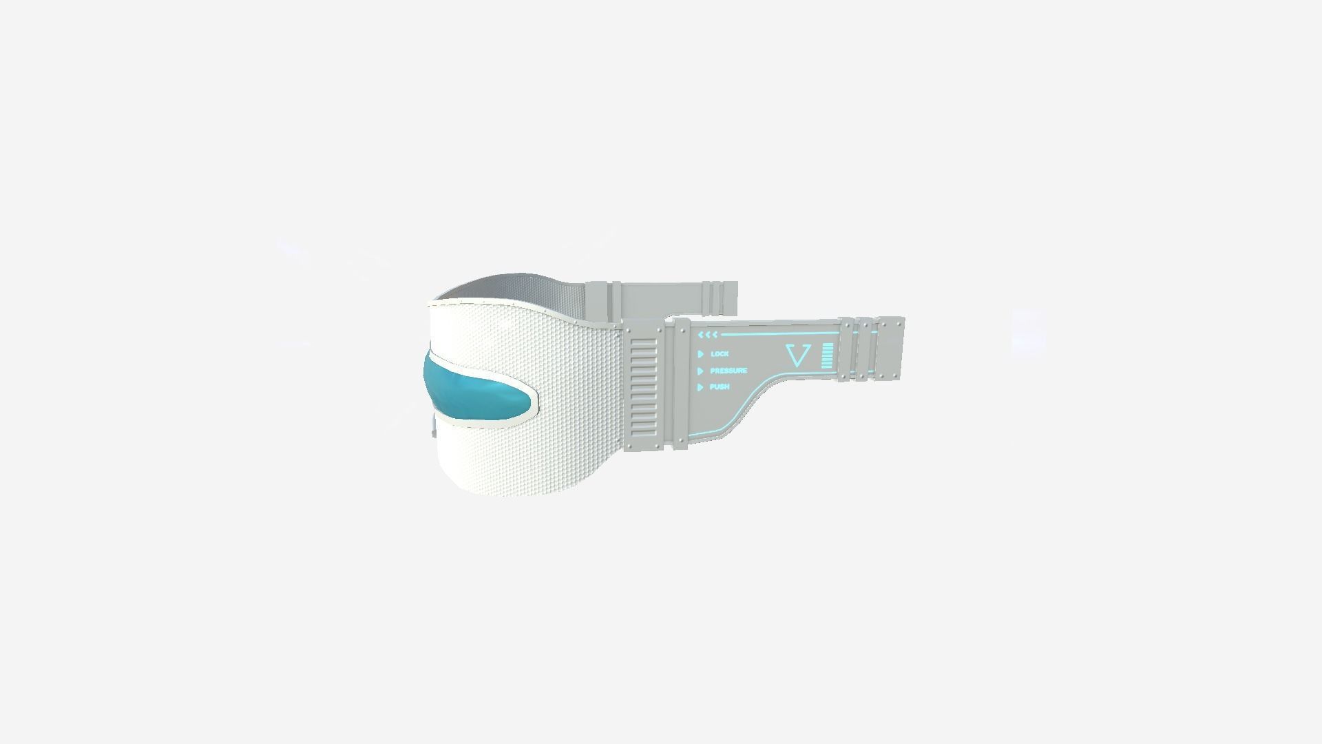 SciFi Glasses I03 White Blue - Character Design Fashion Low-poly 3D model_2