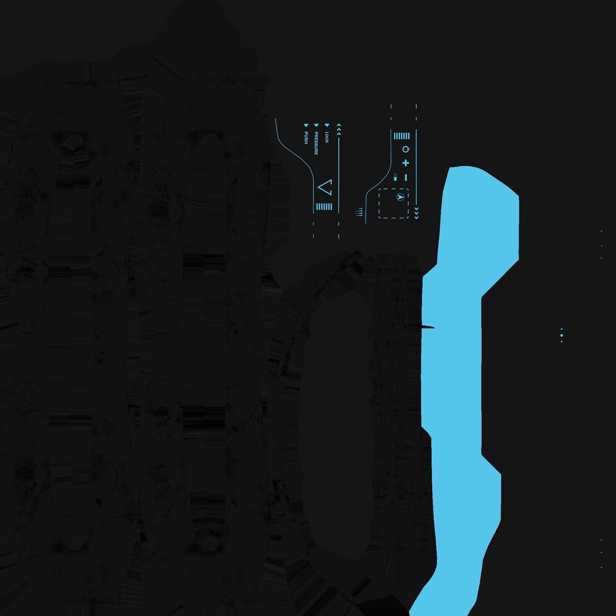 SciFi Glasses I04 Black Blue - Character Design Fashion Low-poly 3D model_17