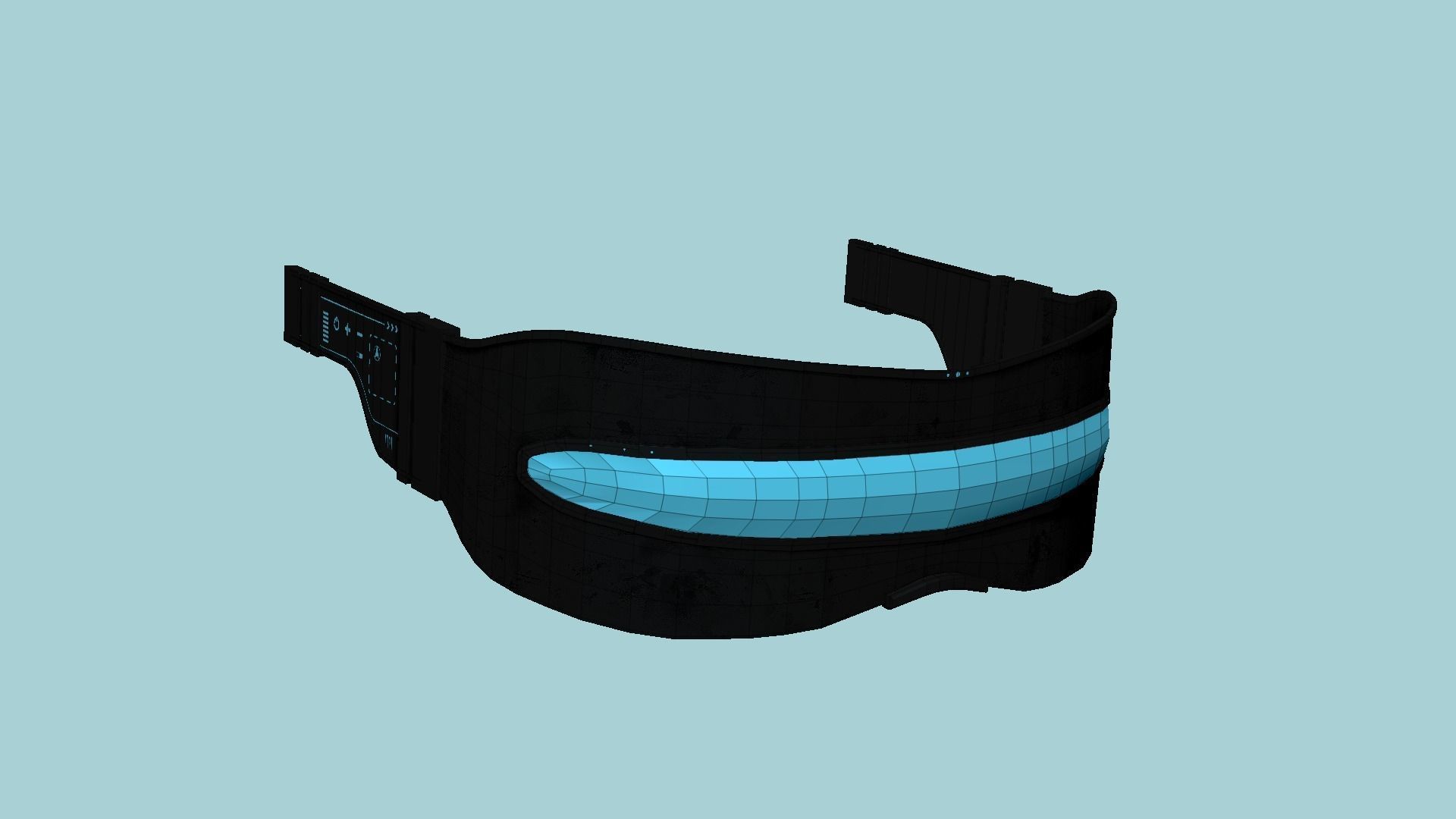 SciFi Glasses I04 Black Blue - Character Design Fashion Low-poly 3D model_6