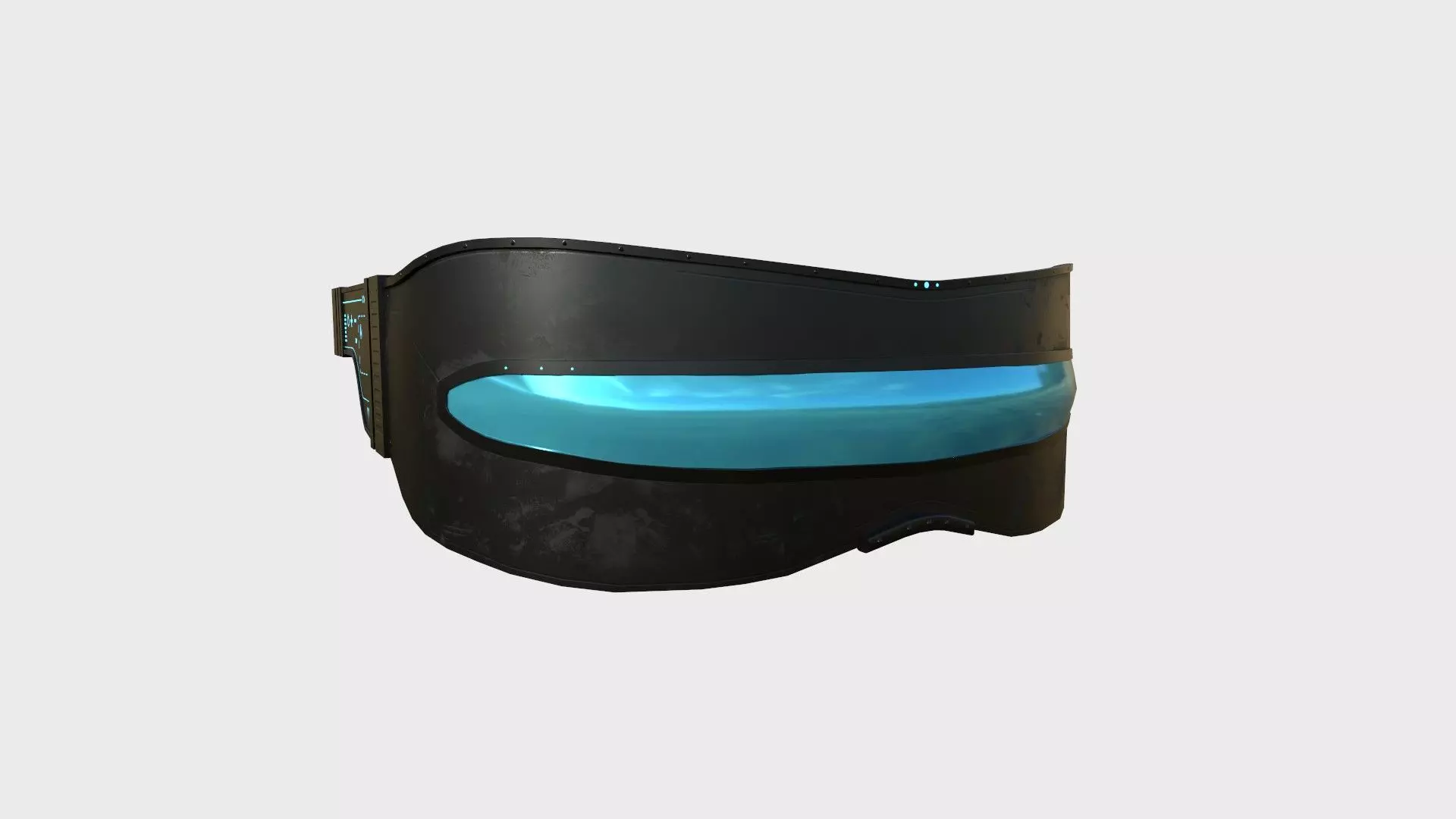 SciFi Glasses I04 Black Blue - Character Design Fashion Low-poly 3D model_0