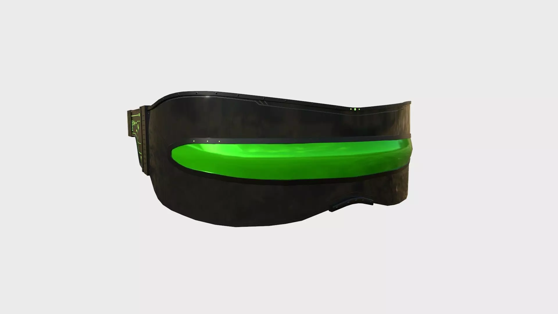 SciFi Glasses I05 Black Green - Character Design Fashion Low-poly 3D model_0