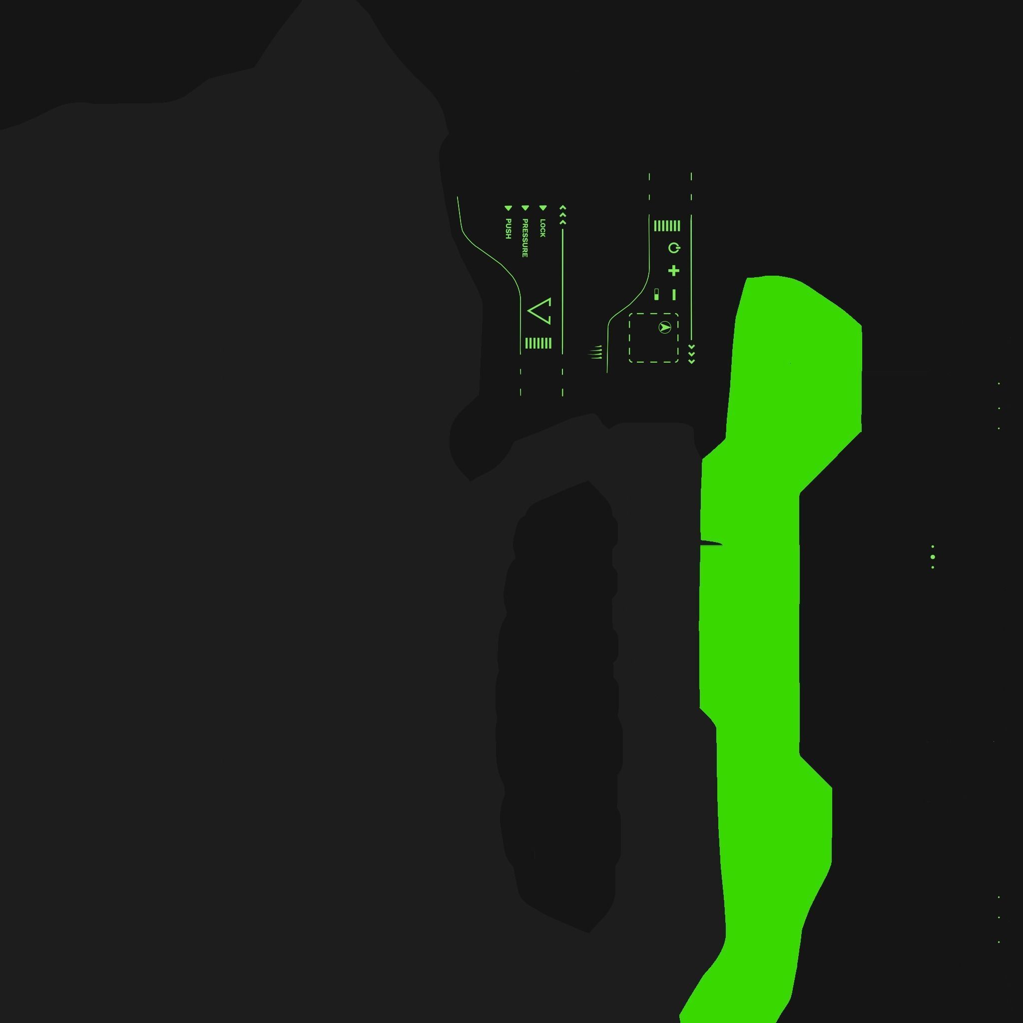 SciFi Glasses I05 Black Green - Character Design Fashion Low-poly 3D model_17