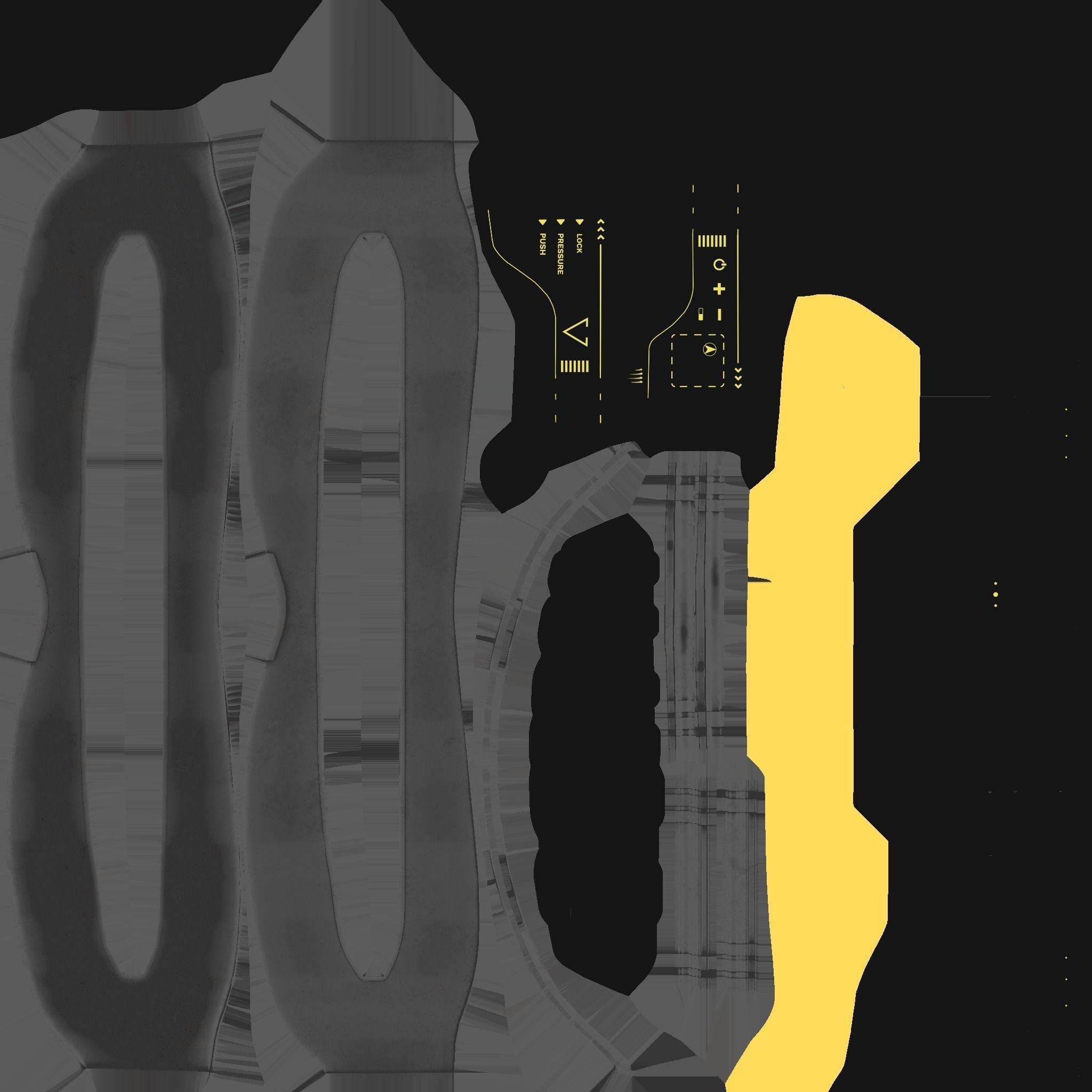 SciFi Glasses I06 Black Gold - Character Design Fashion Low-poly 3D model_17