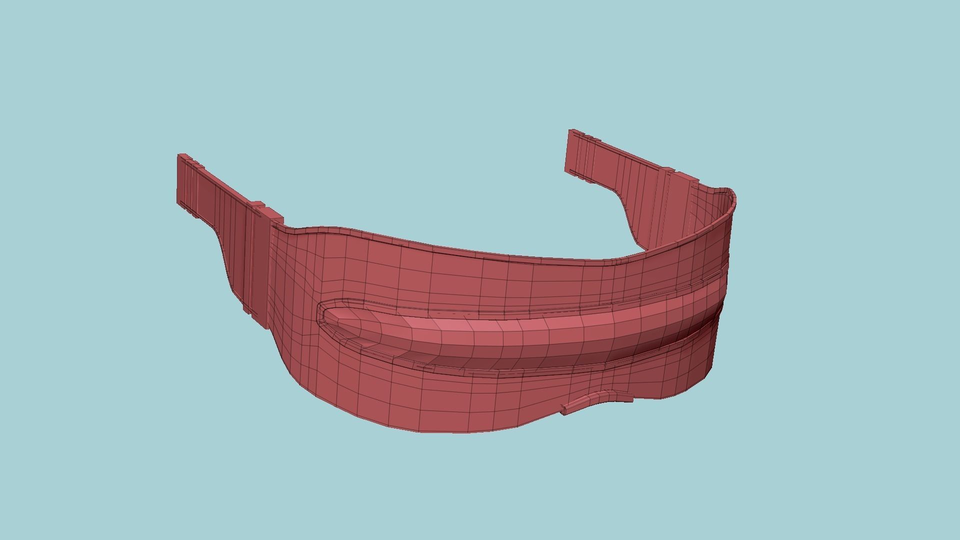 SciFi Glasses I06 Black Gold - Character Design Fashion Low-poly 3D model_13