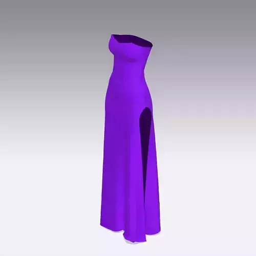 DRESS PURPLE LOOK MODERN SLIT